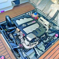 Los motores dentro fuera diésel sustentan  por completo la embarcación gracias a su buen torque. 