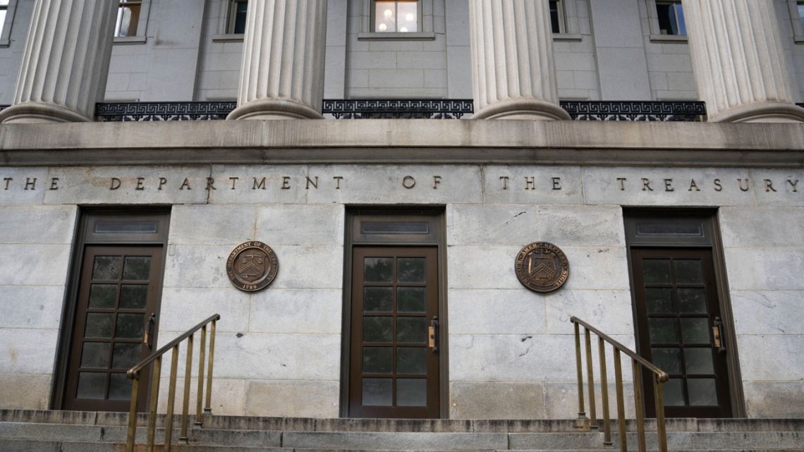 The US Treasury building in Washington, DC, US, on Tuesday, Aug. 15, 2023.