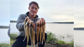 El sector que los lugareños llaman "el chiquero" fue el más rendidor para los pejes de mejor tamaño.