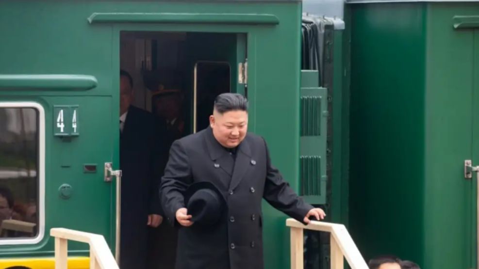 Kim Jong-un en el tren blindado