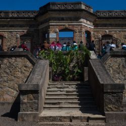 Students visit the Castillo San Carlos, built in 1888 by French magnate Eduard Demanchy, on the outskirts of Concordia, Entre Ríos Province, on August 29, 2023. 