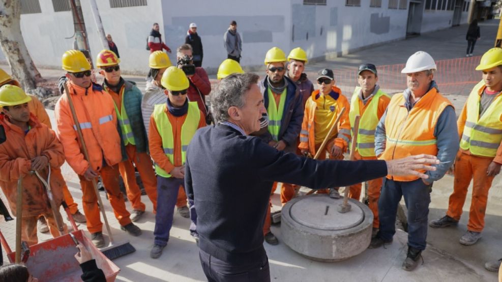 Gabriel Katopodis en el paro activo de la obra pública