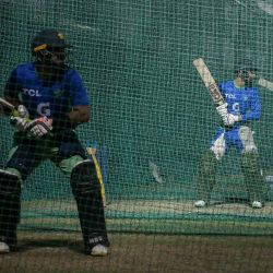 Los jugadores de críquet de Pakistán baten las redes durante una sesión de práctica en el estadio R. Premadasa de Colombo. Foto de FAROOQ NAEEM / AFP | Foto:AFP