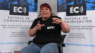 Natalia Zaracho en el Ciclo de Entrevistas de la Escuela Perfil 