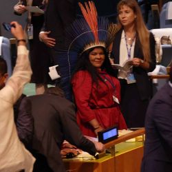 Los delegados y otras personas comienzan a reunirse en el salón de la Asamblea General antes del inicio de la Asamblea General de las Naciones Unidas (ONU). Foto de Spencer Platt/ AFP  | Foto:AFP