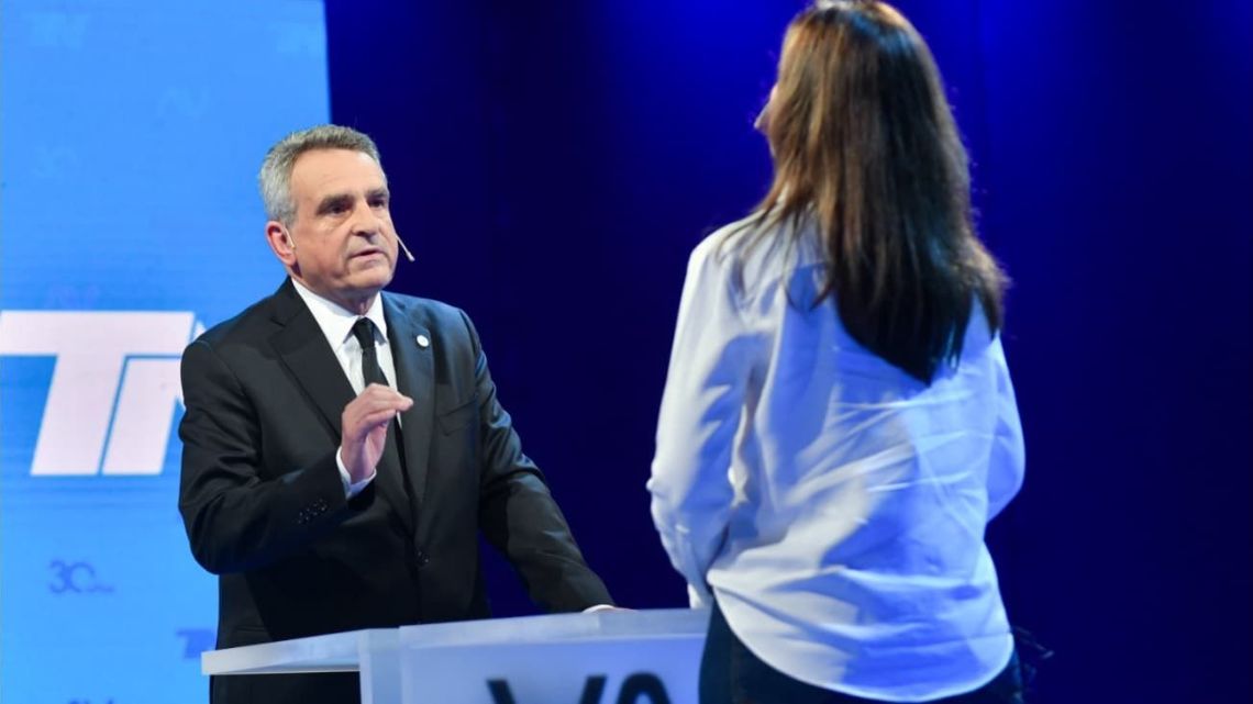 Victoria Villarruel and Agustín Rossi clash in the vice-presidential debate hosted by the TN news channel.
