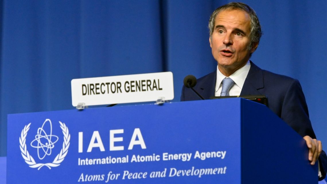 Rafael Mariano Grossi, IAEA Director General, formally takes his oath of office to his second term as Director General of the International Atomic Energy Agency at the IAEA 67th General Conference held at the Agency headquarters in Vienna, Austria. 25 September 2023.     Photo Credit: 