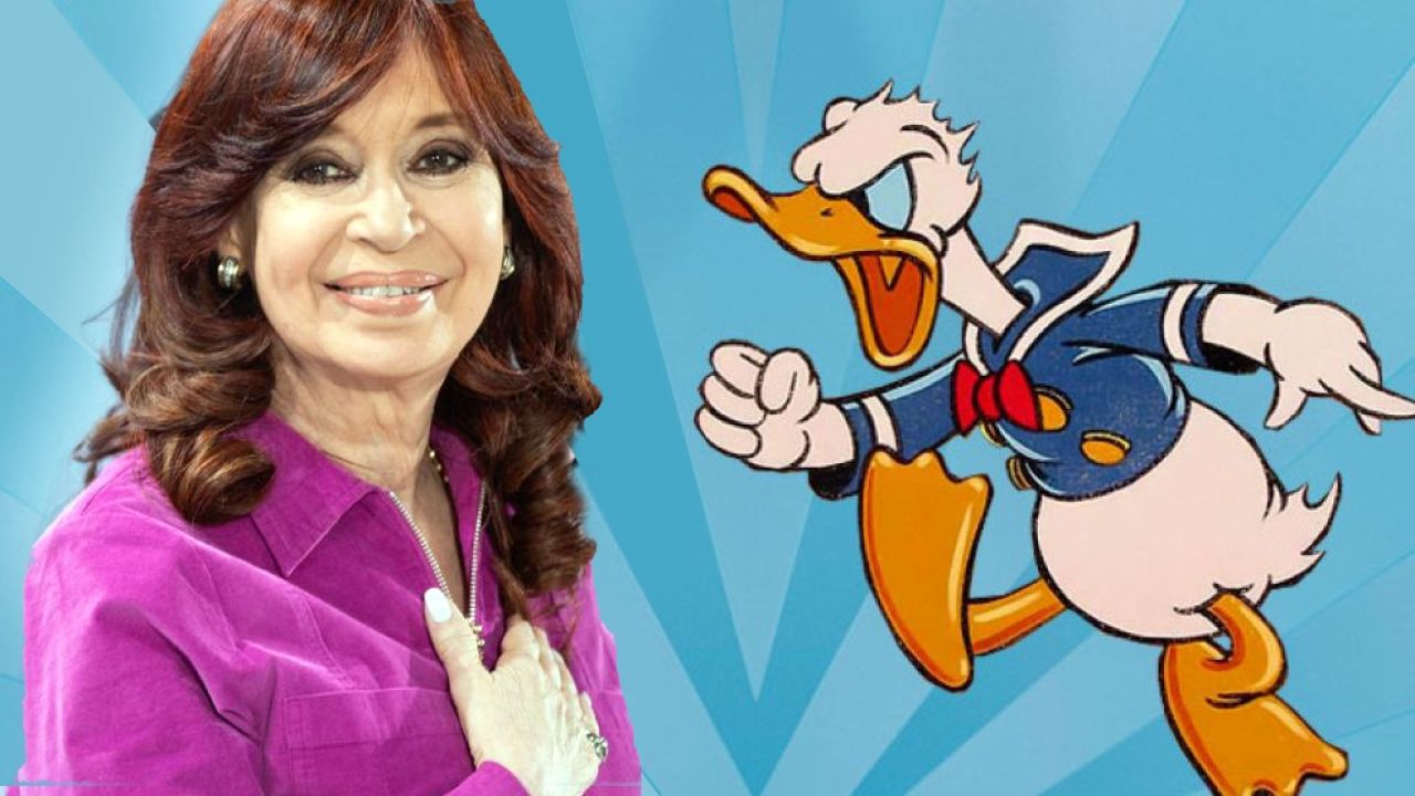 Cristina Kirchner y el Pato Donald | Foto:CEDOC