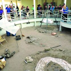 Sin duda,  la postal  del Valle de la Luna es El Hongo y detrás la mole rojiza de las Barrancas Coloradas. 