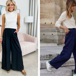 Ideas de look con pantalones anchos para primavera y verano PM Ateliere Camille y Loverly Grey 