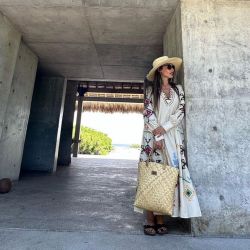 Desde México, Pampita se suma a la tendencia de vestido boho chic que se verá en el verano