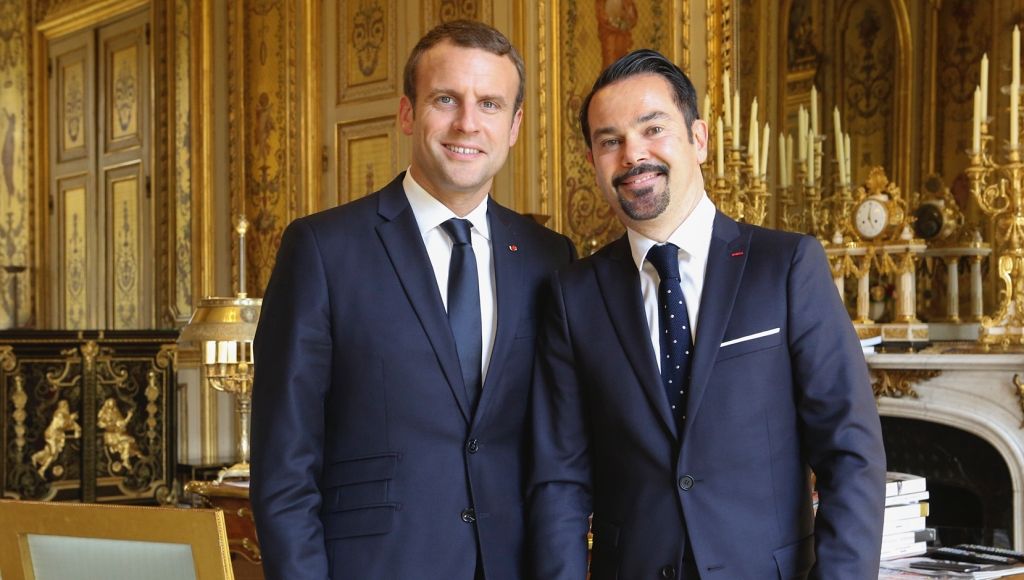 Emmanuel Macron y Romain Nadal, embajador de Francia en Argentina.
