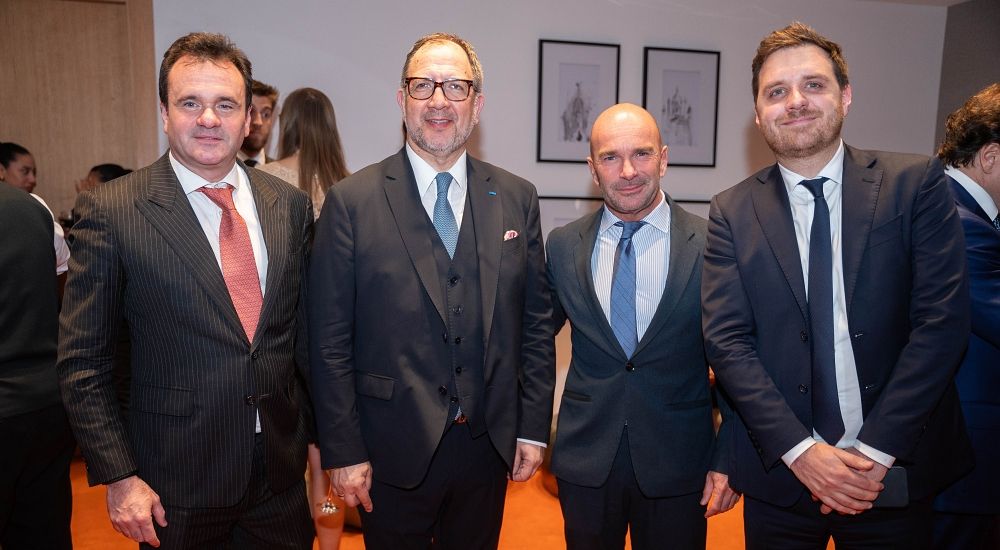 Juan Pablo Maglier, Fabián Perechodnik, el embajador de la Unión Europea Amador Sánchez Rico, y Emmanuel Ferrario