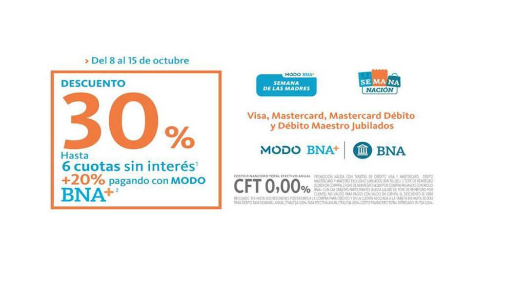Banco Nación brinda 30% de descuentos en compras para el Día de la Madre 20231010