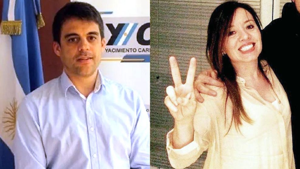 Omar Zeidán, ex interventor de YCRT en Santa Cruz, y Romina Mercado