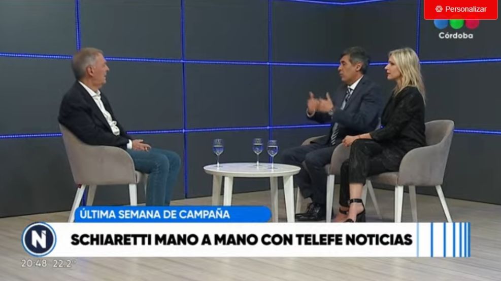 Juan Schiaretti en el noticiero de Telefé