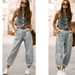 Tendencia slouchy jeans: los protagonistas de París que llevarás en el 2023 2024 PC Instagram Rebeca Santana 