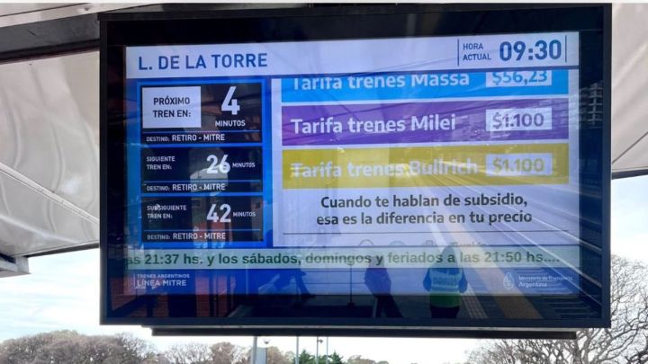 Los valores sin subsidios comenzaron a parecer en trenes y colectivos
