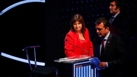 Patricia Bullrich, Sergio Massa y Javier Milei