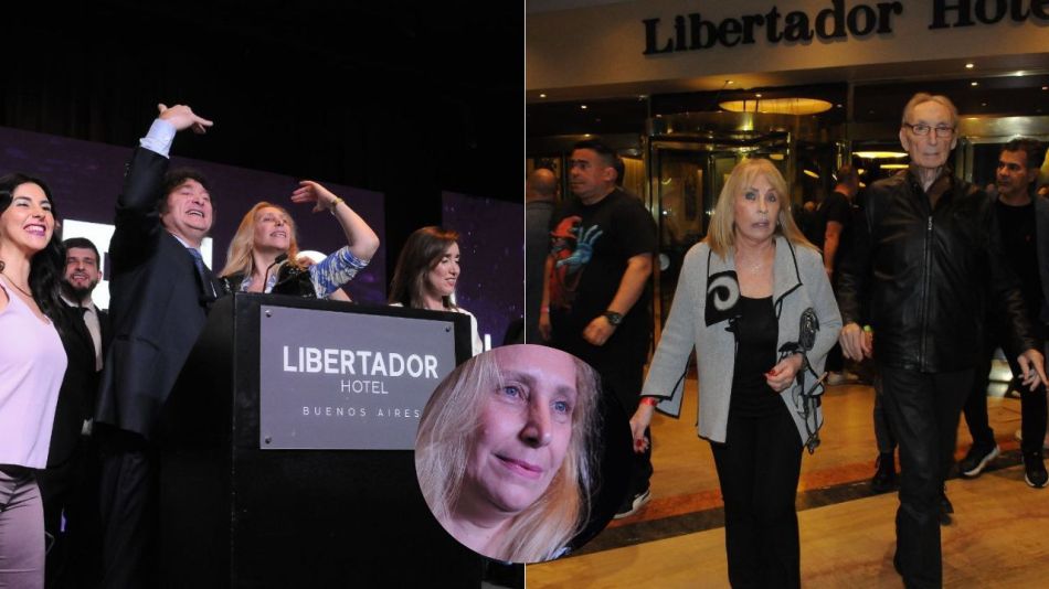 Aparecieron los padres de Javier Milei en el búnker del Hotel Libertador y mostraron su apoyo junto a Karina Milei