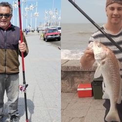 Aunque aún no llegó el verano, ya la pesca se puso muy buena en la ciudad de Mar del Plata. 