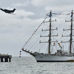 Puerto Madryn. La fragata ARA Libertad arribó al muelle Piedrabuena, donde permanecerá por tres días. | Foto:Télam/Maxi Jonas