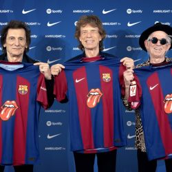 Los Rolling Stones posando su camiseta edicion especial del Barcelona | Foto:Instagram del Barcelona