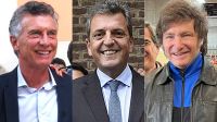 Mauricio Macri, Sergio Massa, y Javier Milei