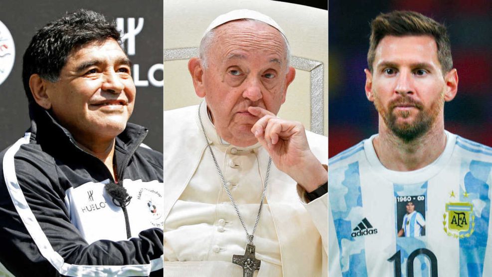 Maradona, Papa Francisco y Messi 20231101