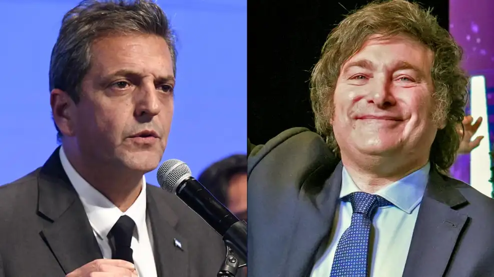 Massa y Milei, candidatos a la presidencia de Argentina