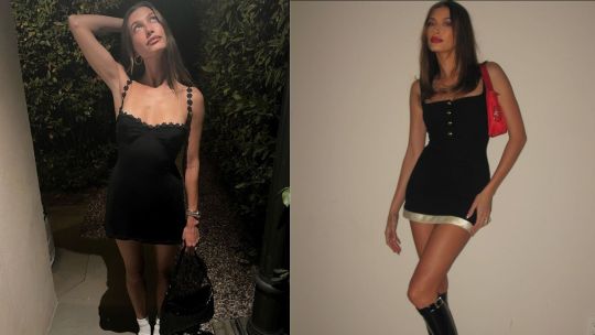 Nos inspiramos en Hailey Bieber para armar los mejores looks con mini vestido