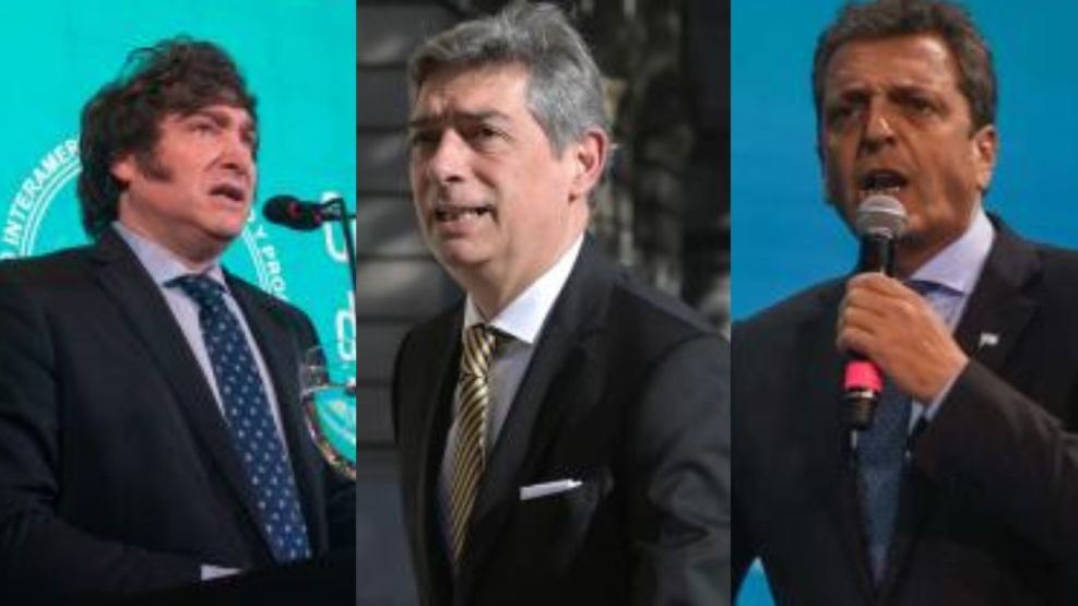 Los candidatos presidenciales y el presidente de la Corte Suprema, Horacio Rosatti