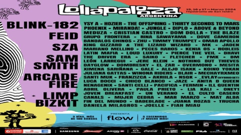 Blink182, Feid, SZA to headline Lollapalooza Argentina 2024 Buenos