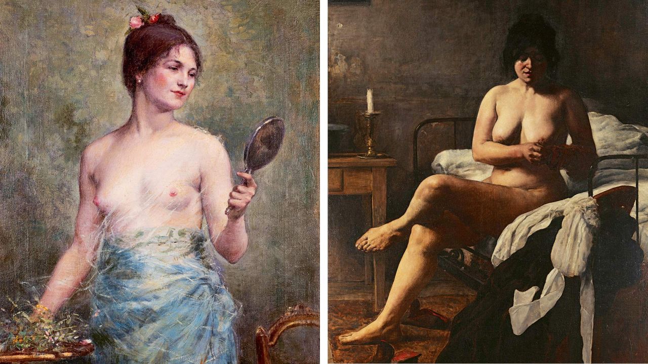 La mujer y el espejo y El despertar de la criada. | Foto:Museo de Bellas Artes
