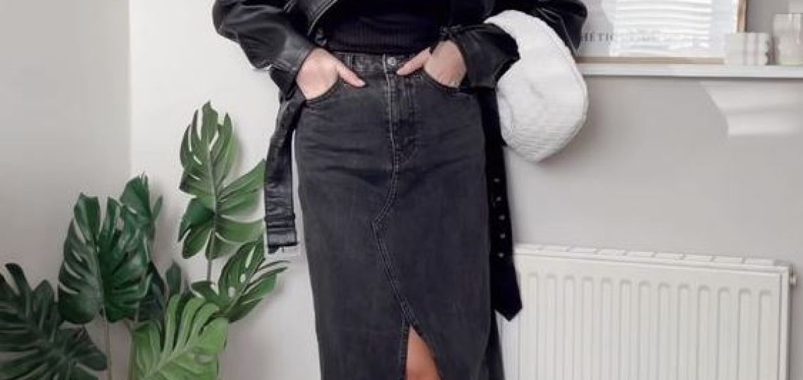 La maxifalda negra de jean, la prenda comodín que todas las expertas en moda prefieren