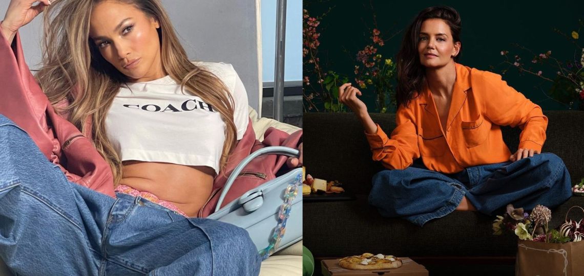 Jennifer Lopez y Katie Holmes saben como combinar los baggy jeans