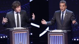 Javier Milei y Sergio Massa en el debate previo al balotaje