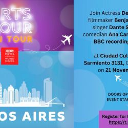 BBC World Service set to record episode of 'The Arts Hour on Tour' in Buenos Aires next week.