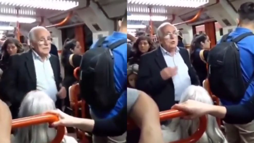 Médico de 79 años milita en el subte y pide no votar a Javier Milei