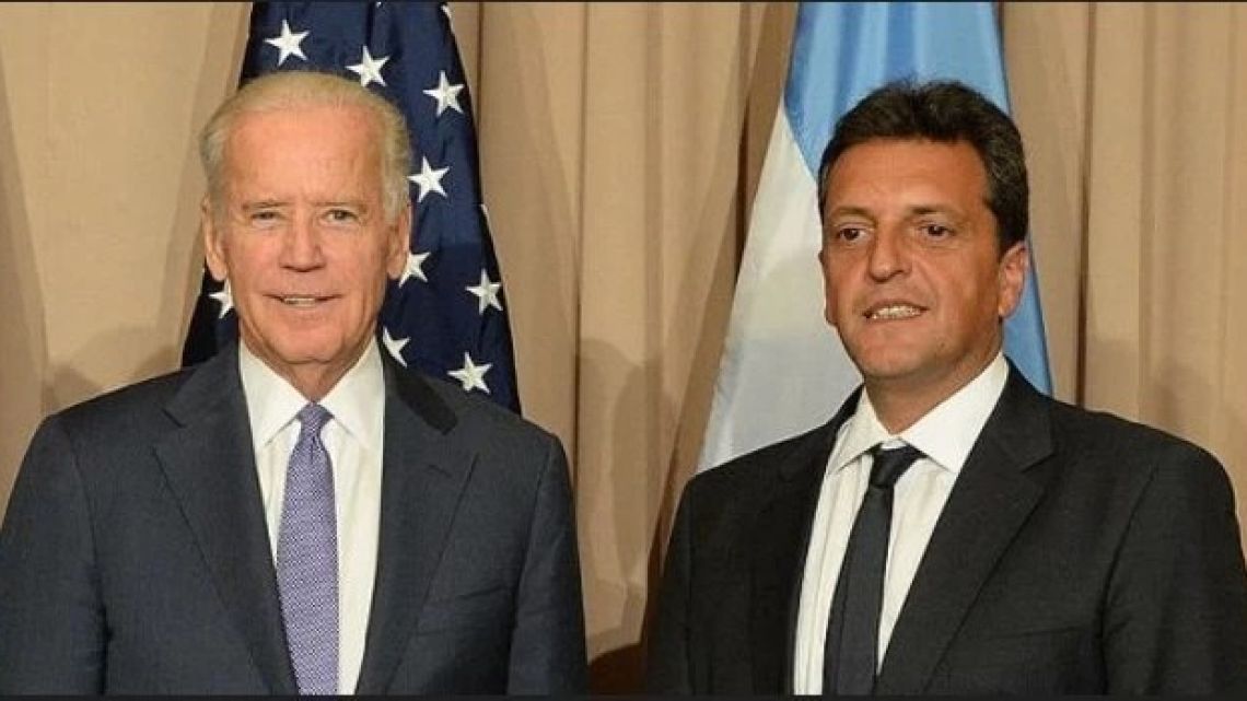 US President Joe Biden and Sergio Massa.