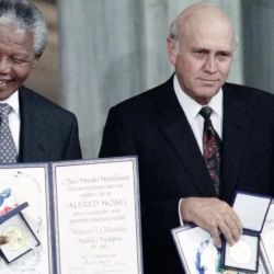 Nelson Mandela y Frederik de Klerk