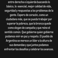 La China Suárez y Benjamín Vicuña dieron su opinión tras el triunfo de Javier Milei