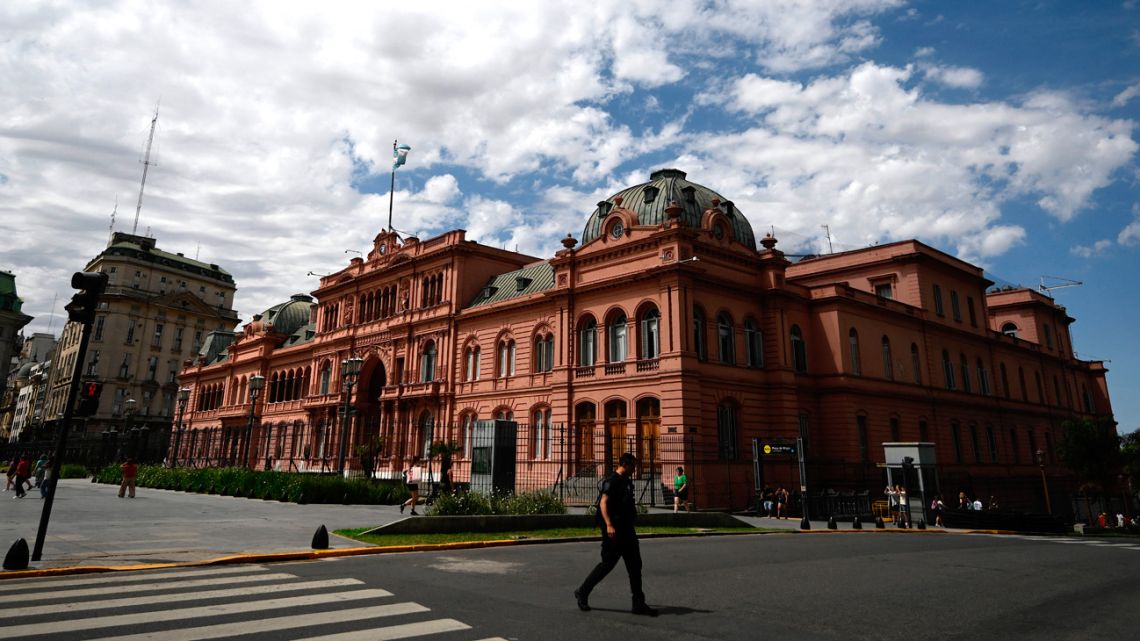 View of Casa Rosada presidential palace on November 20, 2023
