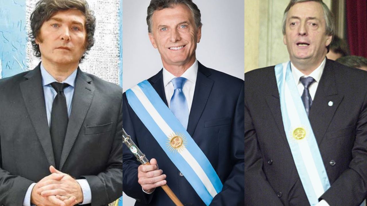 Milei, Macri y Kirchner | Foto:Cedoc