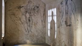 Interior de la Boveda con bocetos de Miguel Ángel