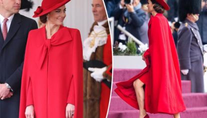 La princesa de Gales recibió al mandatario de Corea del Sur y deslumbró con su outfit con el color de la temporada.