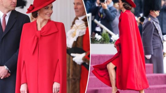 Kate Middleton luce fabulosa y elegante en un total look rojo que nos encanta