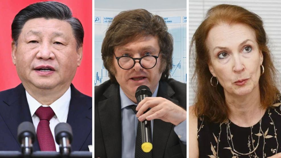 Xi Jinping, Javier Milei y Diana Mondino 20231122