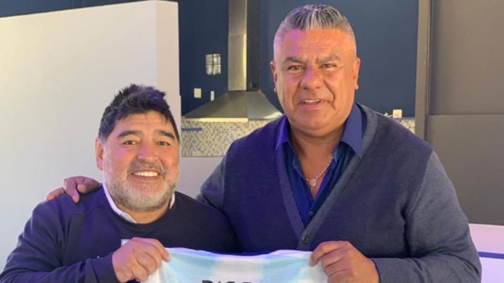 Claudio Tapia con Diego Maradona