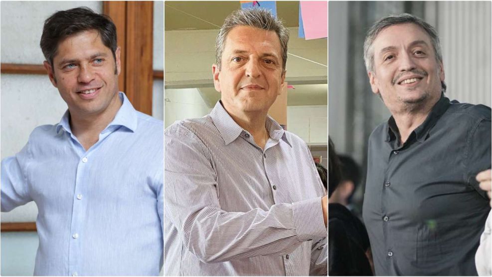 Axel Kicillof, Sergio Massa y Máximo Kirchner